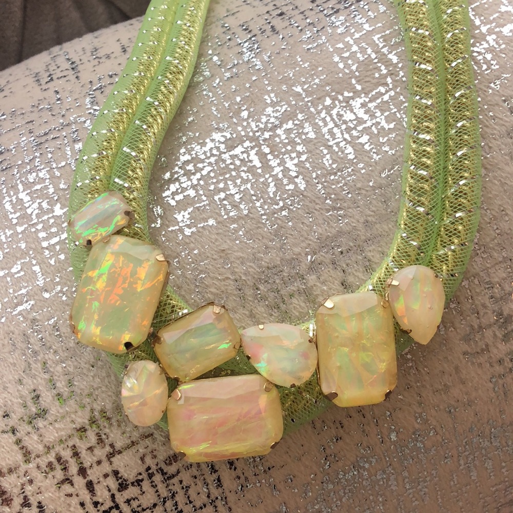 Citrus Jeweled Statement Necklace,NWT